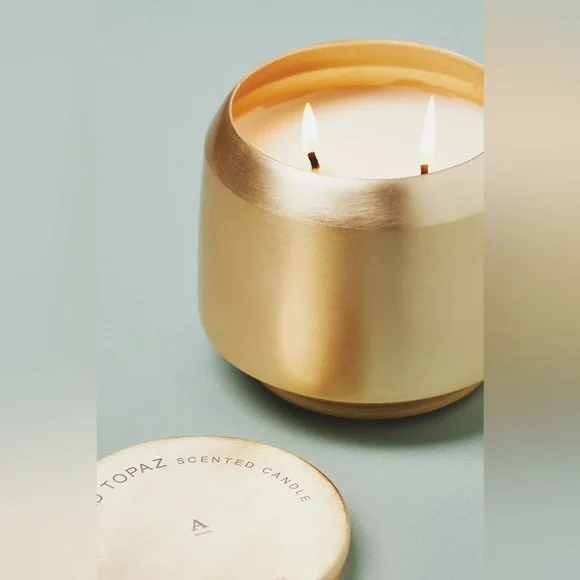 The Gather Candle by Anthropologie: Ambered Topaz - Mini FLAWS - Picture 4 of 8
